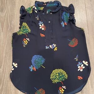 LOFT Hummingbird Ruffle Blouse